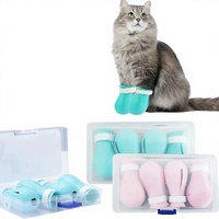 Protège-pattes pour chat en silicone souple anti-griffures, protège-pattes de bain réglables, lot de 4