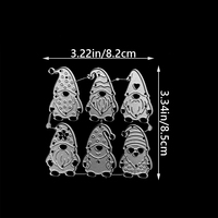 Lot de 6 pochoirs de découpe en métal Père Noël pour scrapbooking, fabrication de cartes et décoration d'albums photo DIY