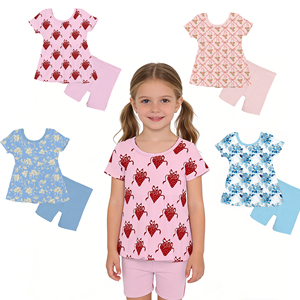 Bestseller <span class=keywords><strong>Pigiama</strong></span> per Bambine, Set Due Pezzi con Maglietta a Maniche Corte e Pantaloncini, Abbigliamento da Notte per Bambine - Product Image 1