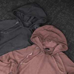 Sudadera Corta Holgada con Lavado Ácido Vintage para Hombre, Sudadera Lisa de Calle 100% Algodón - Product Image 2