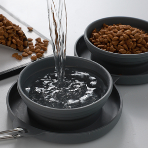 Novo Design <span class=keywords><strong>2025</strong></span> Tigela Dobrável Portátil de <span class=keywords><strong>Silicone</strong></span> 2 em 1 para Ração e Alimentação de Animais de Estimação 21oz - Product Image 3