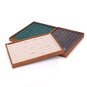 Khay Đựng Nhẫn Trang Sức Sơn Mài Lớn Bằng Gỗ Cổ Điển Sang Trọng Có Đèn Quầy Hộp Trưng Bày - Product Image 1