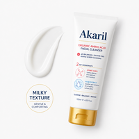 Akaril 120ml Nettoyant Visage Bio aux Acides Aminés Extrait de Rose pH Équilibré Sans Sulfate Nettoyage Doux et Profond