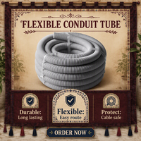 Conduit flexible en PVC ondulé résistant aux UV, résistant à la chaleur, pour la protection des câbles électriques