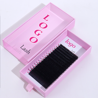 Plateaux de cils ultra-noirs velours ultra-mat avec base en soie pour volume intense