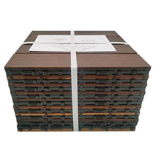 Dalles de terrasse en bois carbonisé écologiques, étanches, à emboîtement, pour extérieur, à assembler soi-même, 4 lattes - Product Image 3