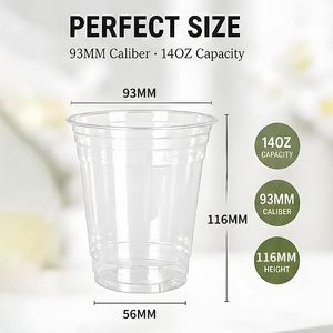 Gobelet en plastique universel de 14 oz, gobelet pour boissons froides pour fêtes de plage en famille, gobelet à café jetable personnalisable en PET épaissi - Product Image 3