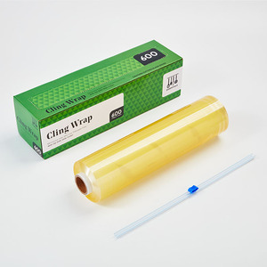 Cấp thực phẩm PVC bám phim Jumbo CuộN Stretch bọc nhựa dùng một lần bám bọc 45cm * 300m - Product Image 1