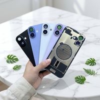Coques arrière de protection pour iPhone 14/15/16/17 Pro Max Plus avec lentille d'appareil photo préinstallée, plaque en fer et aimant, qualité supérieure