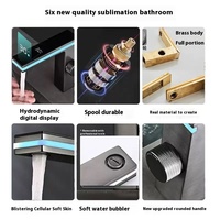 Nouveau Design Robinet Mitigeur de Lavabo à Affichage Numérique Intelligent Lumière Ambiante, en Laiton Moderne Monotrou pour Vasque de Salle de Bain