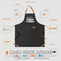 Tablier de cuisine sans manches réutilisable avec logo personnalisé, en polyester, facile à porter, à suspendre au cou, tendance, pour le nettoyage, le barbecue et la restauration