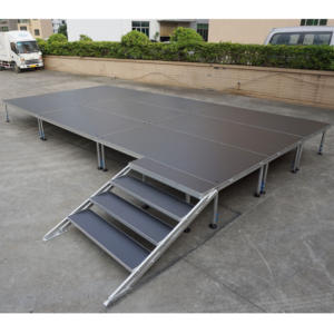 Escenario Móvil de Aluminio para Eventos de Iluminación, Fácil de Montar, Superficie Antideslizante, No Requiere Electricidad - Product Image 1