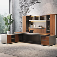 Bureau modulaire haut de gamme en bois grainé de niveau E0 pour les dirigeants, les gestionnaires, les PDG et les superviseurs des bureaux