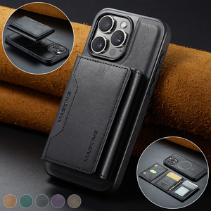 Support de bracelet magnétique <span class=keywords><strong>en</strong></span> <span class=keywords><strong>cuir</strong></span> gaufré K2 <span class=keywords><strong>avec</strong></span> fentes <span class=keywords><strong>pour</strong></span> cartes et chargement sans fil <span class=keywords><strong>pour</strong></span> 16 S26 - Product Image 2