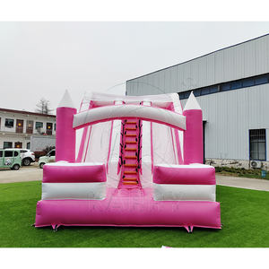 Nouveau design, toboggan gonflable commercial pour jardin, toboggan princesse à double voie pour filles, toboggan gonflable rose à vendre - Product Image 1