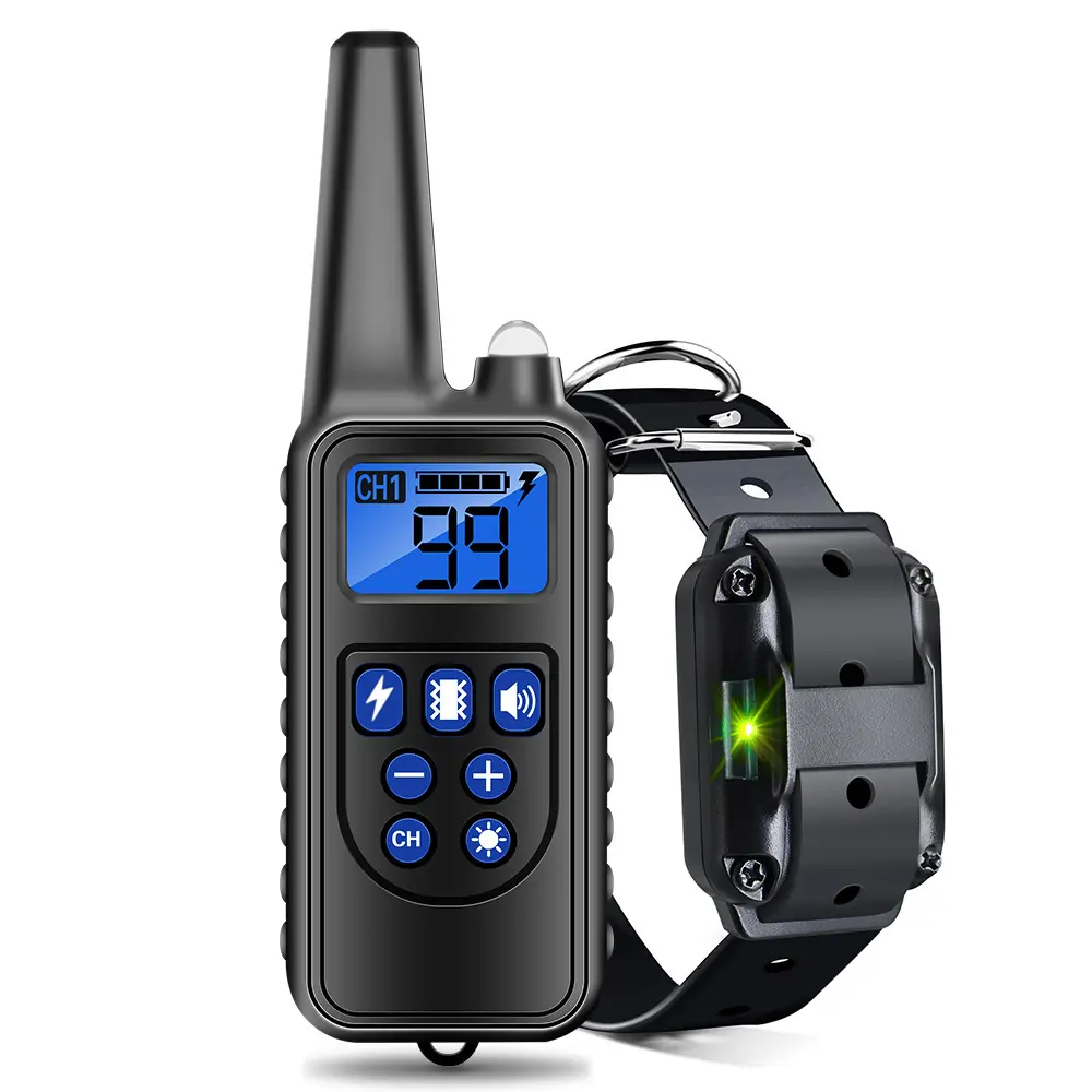 800m Dog Training Collar Remote Control Waterproof Electric Rechargeable Shock Vibration Buzzer Bark for All Size