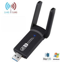 Adaptateur Réseau Sans Fil Externe WIFI 5 AC1200 Gigabit 2.4GHz, Carte d'Interface USB pour Ordinateur Portable PC