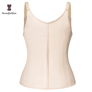 Gilet <span class=keywords><strong>Corset</strong></span> Amincissant Noir Nude en Latex Non Tissé pour Femme, Façon Colombienne, Écologique, Antibactérien, Modèle Privé - Product Image 3