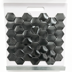Lámina de Mosaico Metálico Hexagonal Negro de Acero Inoxidable, Anticorrosión, Plateado y Dorado, para Paredes de Hoteles, Baños y Fondos de <span class=keywords><strong>TV</strong></span> - Product Image 1