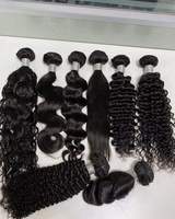 Paquetes de Cabello Humano Virgen Remy Indio al por Mayor, Trama Única, Ondulado Profundo Suelto, Proveniente de Chicas Jóvenes