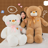 Nouvelle Peluche Géante Ours en Coton PP Ultra Doux avec Nœud Papillon Adorable – Cadeau Idéal pour Fille, Jouet Doux et Moelleux