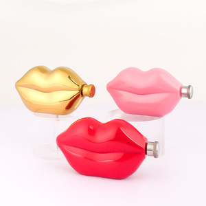 במלאי 304 נירוסטה אמריקאי סִגְנוֹן Lip Wine Pot חוצה גבולות נייד 5 oz סט יין מתנה יצירתית סיטונאי קטן - Product Image 1