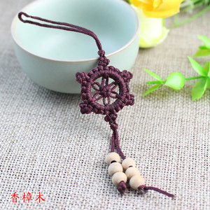 Colgante de nudo Falun, pequeño colgante de madera, cuentas budistas, material para accesorios DIY de pulseras y collares, colgante de jade con borla, colgante decorativo - Product Image 1