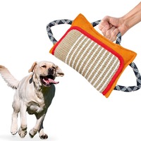 Jouet de remorqueur de morsure de chien robuste-Équipement d'entraînement en jute renforcé à 3 poignées pour chiens de travail, jouet à mâcher interactif durable en vrac en gros