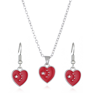 Nuovo Set di gioielli di moda bandiera con orecchini e collana pentagramma da regalare come regalo - Product Image 2