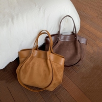 Sac fourre-tout plissé à bandoulière grande capacité, patchwork contrastant et color-block, idéal pour le travail, les trajets quotidiens et la vente en gros