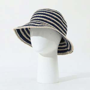 Sombrero de Sol de Yute Natural Blanco y Negro, Nuevo Modelo Verano 2025, Sombrero de Pescador a Rayas con Cuerda, Estilo Vintage para Mujer - Product Image 1