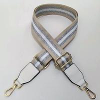 Sangle d'épaule réglable en tissu et métal avec logo rayé et quincaillerie 38mmx150cm pour sacs bandoulière femme – Vente en gros