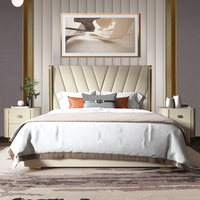 Cadre de lit en bois King Queen Size avec rangement, design moderne, mobilier de chambre à coucher solide pour la maison
