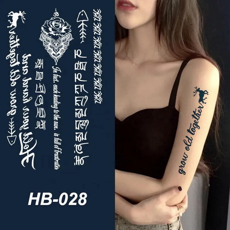 Forniture per tatuaggi all'ingrosso impermeabile stile moda usa e getta henné autoadesivo tatuaggio temporaneo Stencil tatuaggio per il corpo