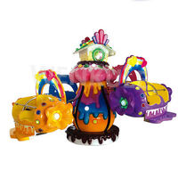 Mini carrousel à thème océan à 3 joueurs avec lumières LED à pièces personnalisables, tour de parc à thème pour parc d'attractions Fairground