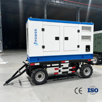 Générateur diesel silencieux de type remorque à démarrage automatique triphasé 80 kW 100 kVA avec moteur Yuchai, montage mobile