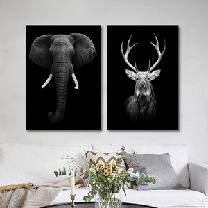 <span class=keywords><strong>Peinture</strong></span> américaine <span class=keywords><strong>moderne</strong></span> sur toile d'animal noir et blanc Décoration de la maison avec de l'huile sur l'éléphant Lion <span class=keywords><strong>Girafe</strong></span> Zèbre pour la décoration intérieure - Product Image 3