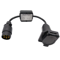 Convertisseur de projecteur de lumière pour remorque, adaptateur de prise de lame à 7 voies, connecteur rond à 7 broches, USA vers EU