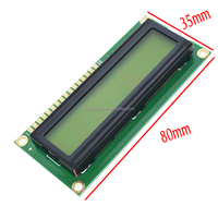 Modul Layar LCD 1602A 5V dengan Lampu Latar Layar Biru Kuning-Hijau Antarmuka Serial IIC I2C