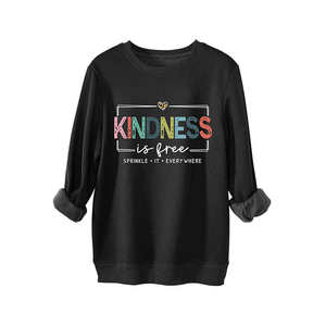 Sweat-shirt pour femme en coton 100% à manches longues, col rond, imprimé avec un logo sur le devant, style sport décontracté, tricoté pour l'hiver, européen et américain - Product Image 5