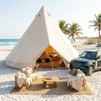 Tenda da Campeggio Ignifuga in Tessuto Oxford 6m Grande 28mq con Pavimento in PVC e Telaio Zincato, Pieghevole per Quattro Stagioni con Protezione UV