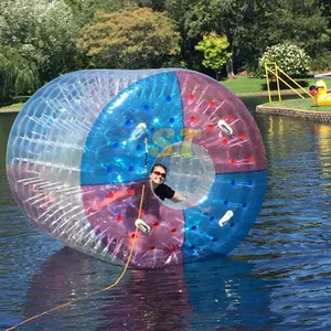 Bola de parachoques inflable humana, cuerpo inflable de gran espacio, rueda interior, Bola de rodillo de agua inflable para adultos