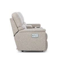 Canapé électrique inclinable moderne de luxe à deux places, confortable, en tissu chenille, avec table basse USB, porte-gobelets, cadre en bois, meubles