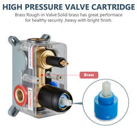 Système de douche thermostatique en laiton à 2 fonctions avec pomme de douche carrée de 10 pouces et douchette à main pour hôtel