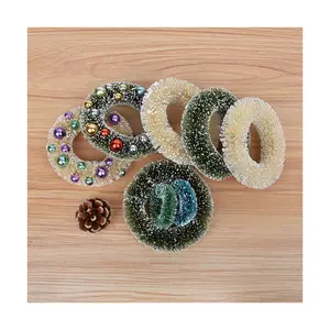 Eco-friendly piccole perle Mini 9 cm Sisal artificiale decorativo ghirlanda di natale e ghirlande per la decorazione di natale