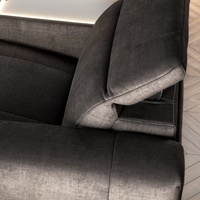 Canapé inclinable électrique de luxe moderne pour home cinéma, en tissu, avec massage, rafraîchissant, extensible, cadre métallique, options personnalisées