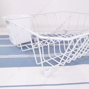 Escurridor de Platos Blanco Cuadrado para Fregadero de Cocina con Soporte para Cuchillos, Tenedores y Palillos, Cesta de Drenaje de Secado Rápido - Product Image 4