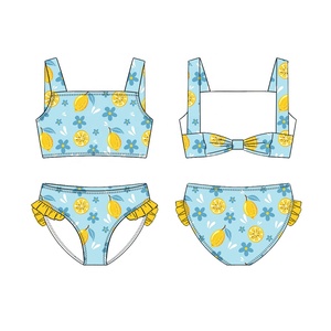Maillot de bain imperméable de haute qualité pour enfants, imprimé floral, pour bébés filles, en spandex/polyester, vêtements de plage, livraison rapide - Product Image 2
