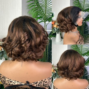 Peluca de Cabello Humano Rizado Suelto y Voluminoso con Encaje Frontal 13x4 Sin Pegamento, Estilo Fumi, Ondulado y Natural, con Reflejos Brillantes - Product Image 3