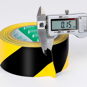 סרט נייר דבק הניתן להתאמה אישית רצפת pvc שחור צהוב חזק פסים שחור צהוב יחיד נייר דבק אקרילי סרט נייר דבק - Product Image 2